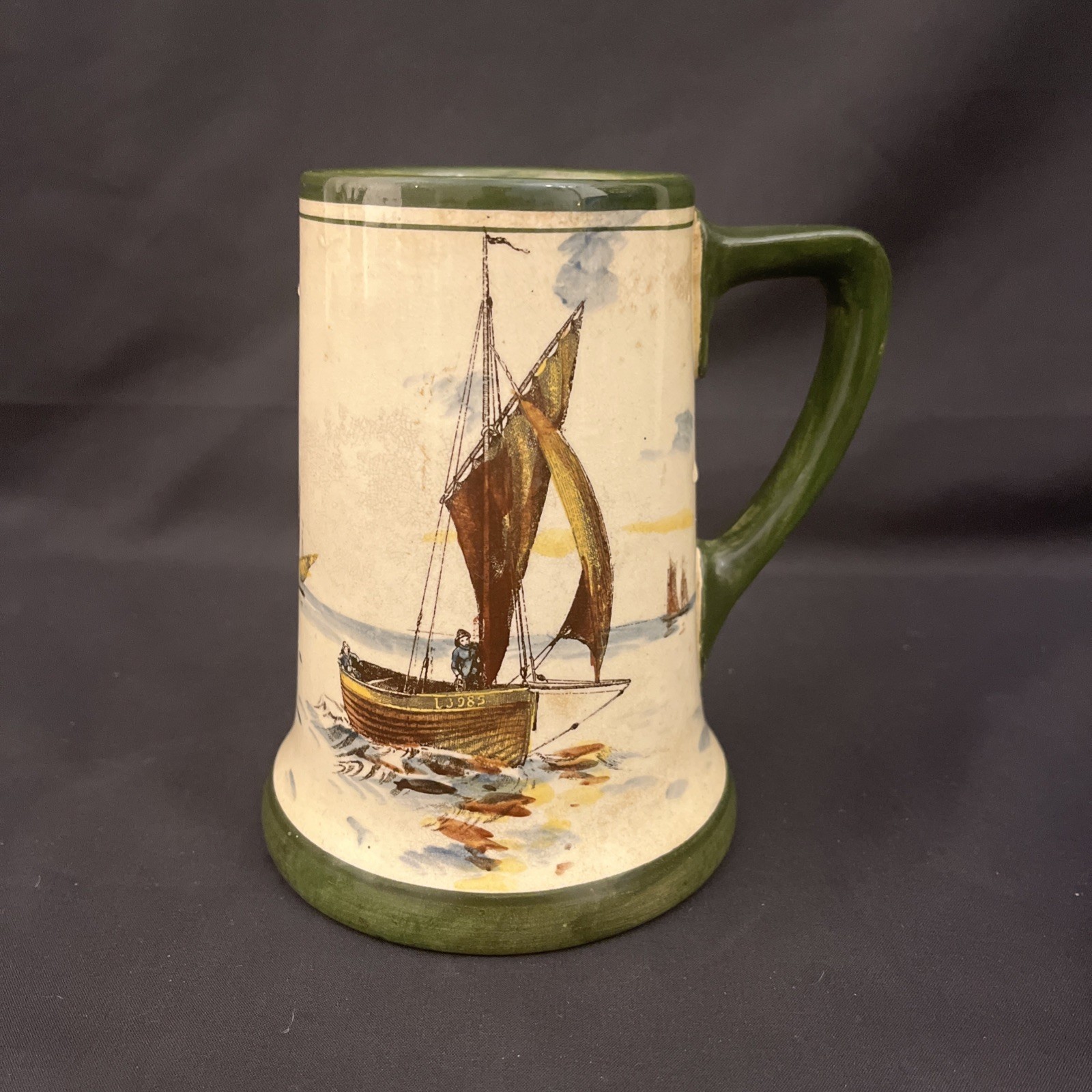 Royal Doulton England 5.5″ Beer Mug Cup Early 20th Century Sailing Boats Ships