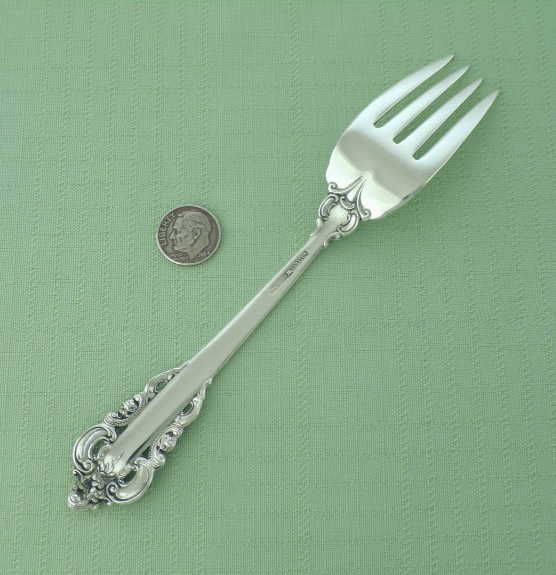WALLACE Sterling Silver GRANDE BAROQUE Dessert SALAD FORK 6 1/2″ Long 43 Grams