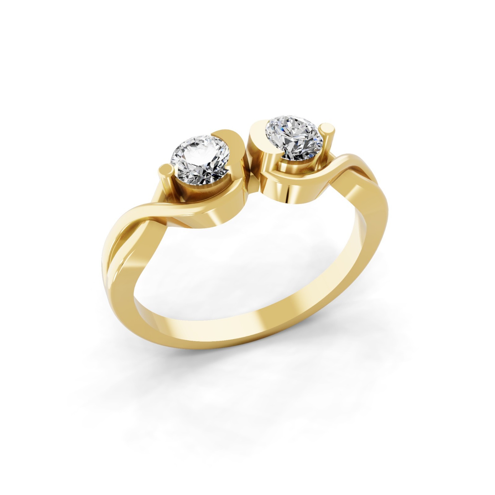 0.50 Ct Round Lab Grown Diamond 9K Yellow Gold Band Ring Gift for Engagement