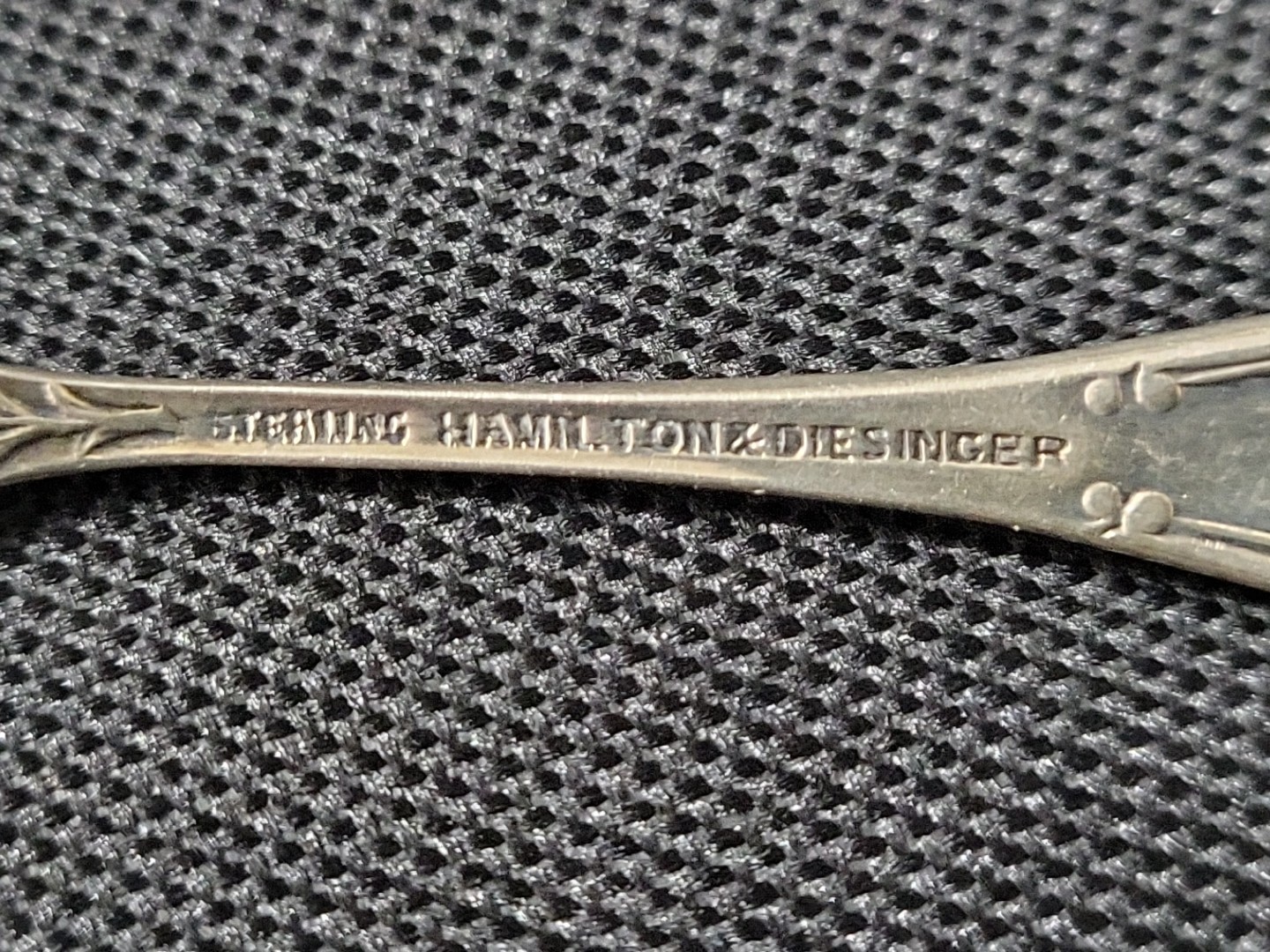 Antique Hamilton & Diesinger Sunflower Sterling Silver Lemon Fork 13g