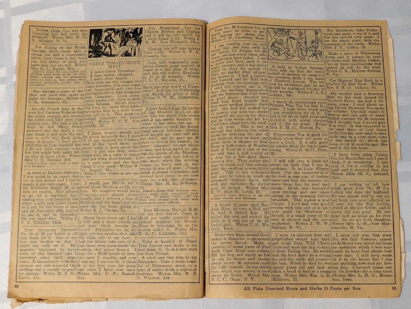 1933 THE HERBALIST ALMANAC PAPER REFERENCE BOOK NATIVE AMERICAN COVER NATURE