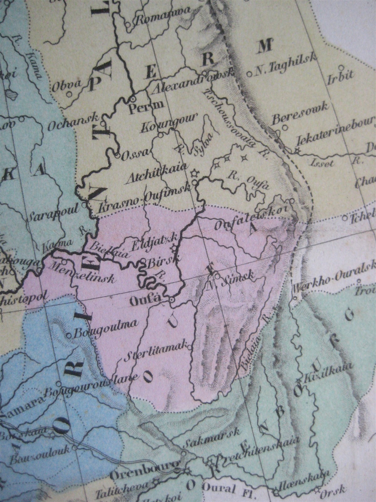 Original 1874 Map EUROPEAN RUSSIA Ukraine Poland Finland Crimea Caucasus Moscow
