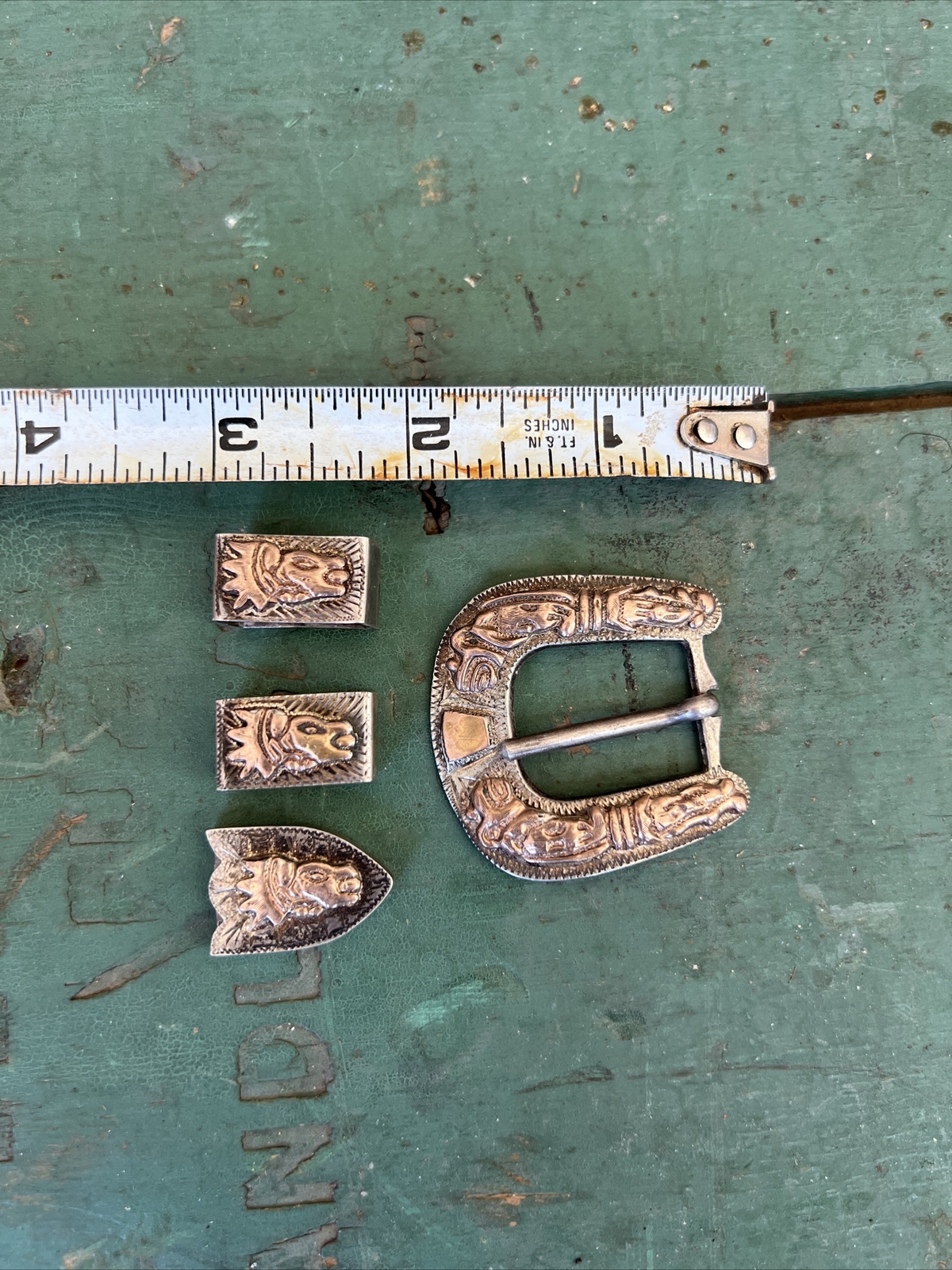 Vintage Mexican Sterling Silver Belt Hardware RMS 37 Grams