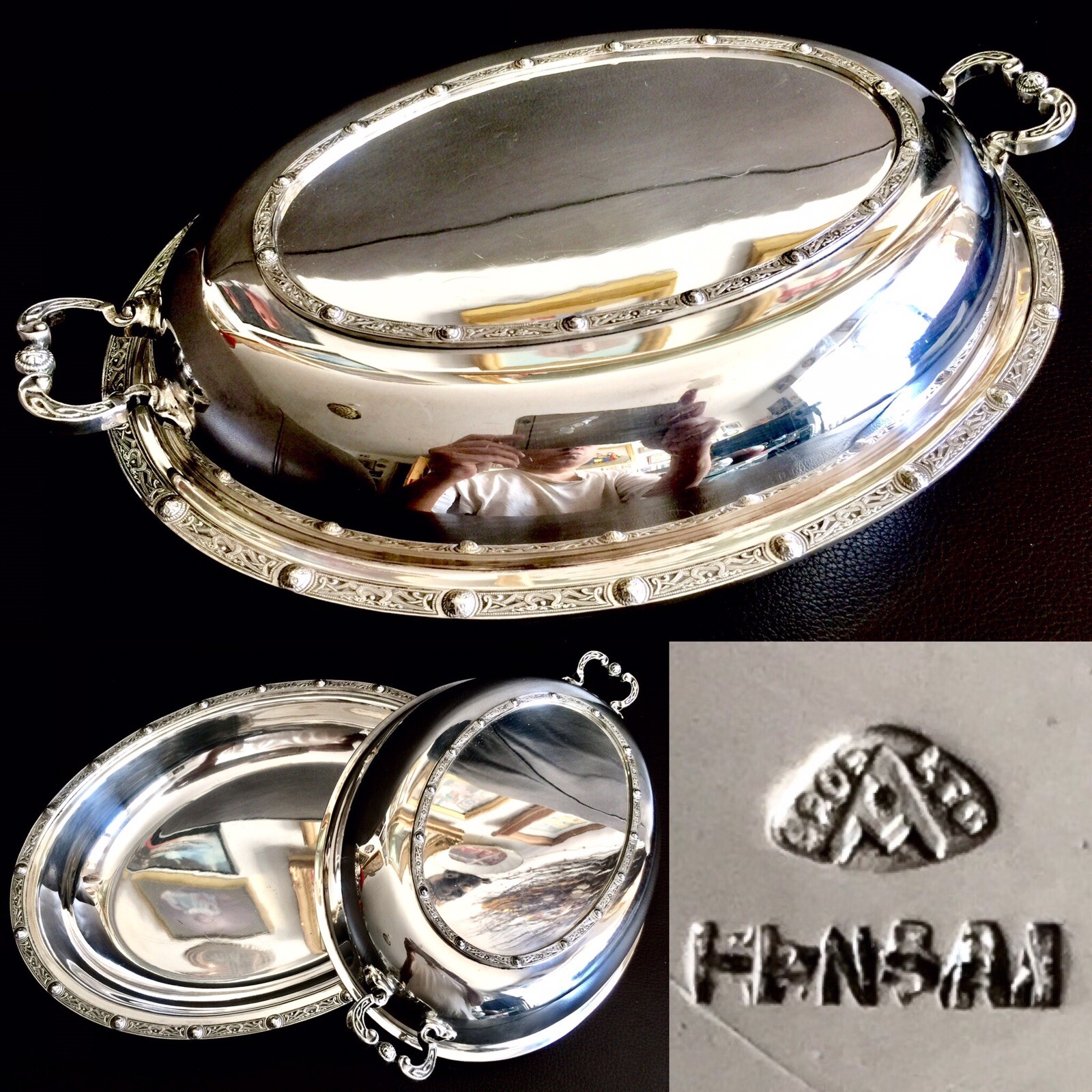 Antique Edwardian English Adie Brothers Silver Plated Tureen (12”/30cm, 1.3kg)
