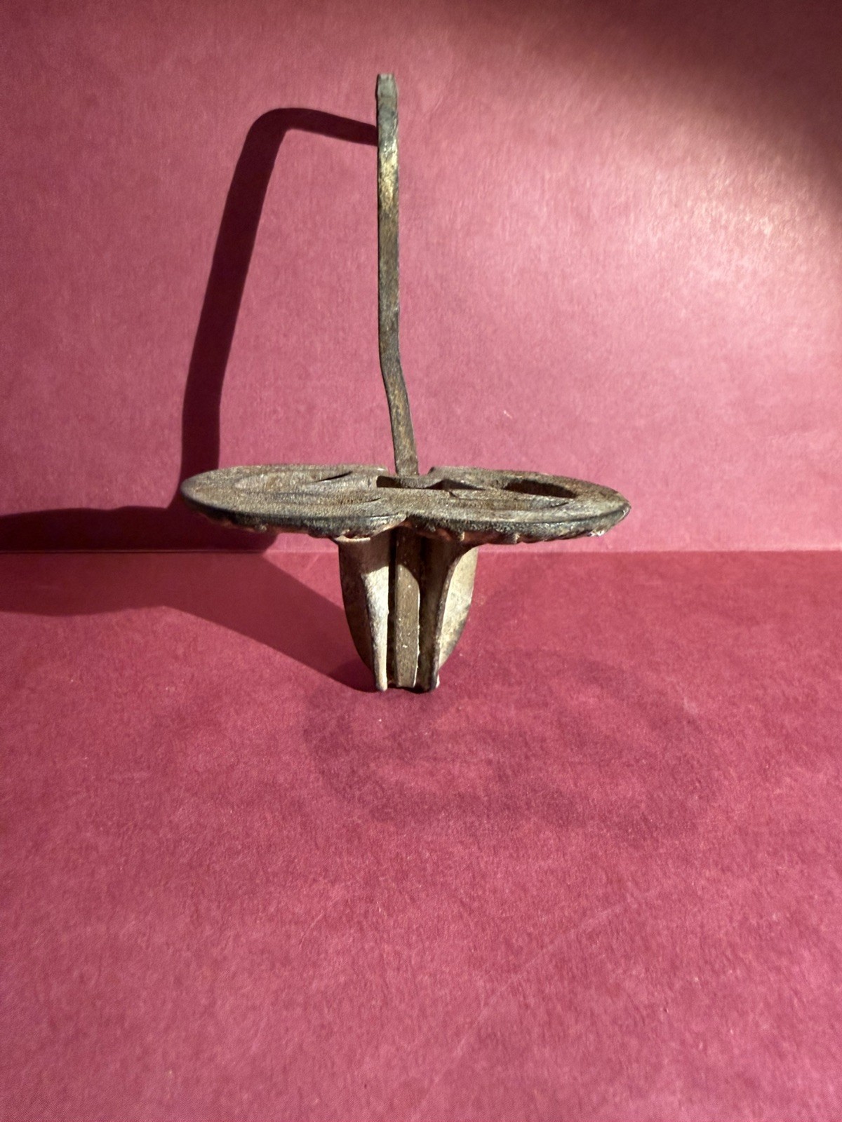 Antique Miner’s Candle Stick Holder cast metal /makers mark