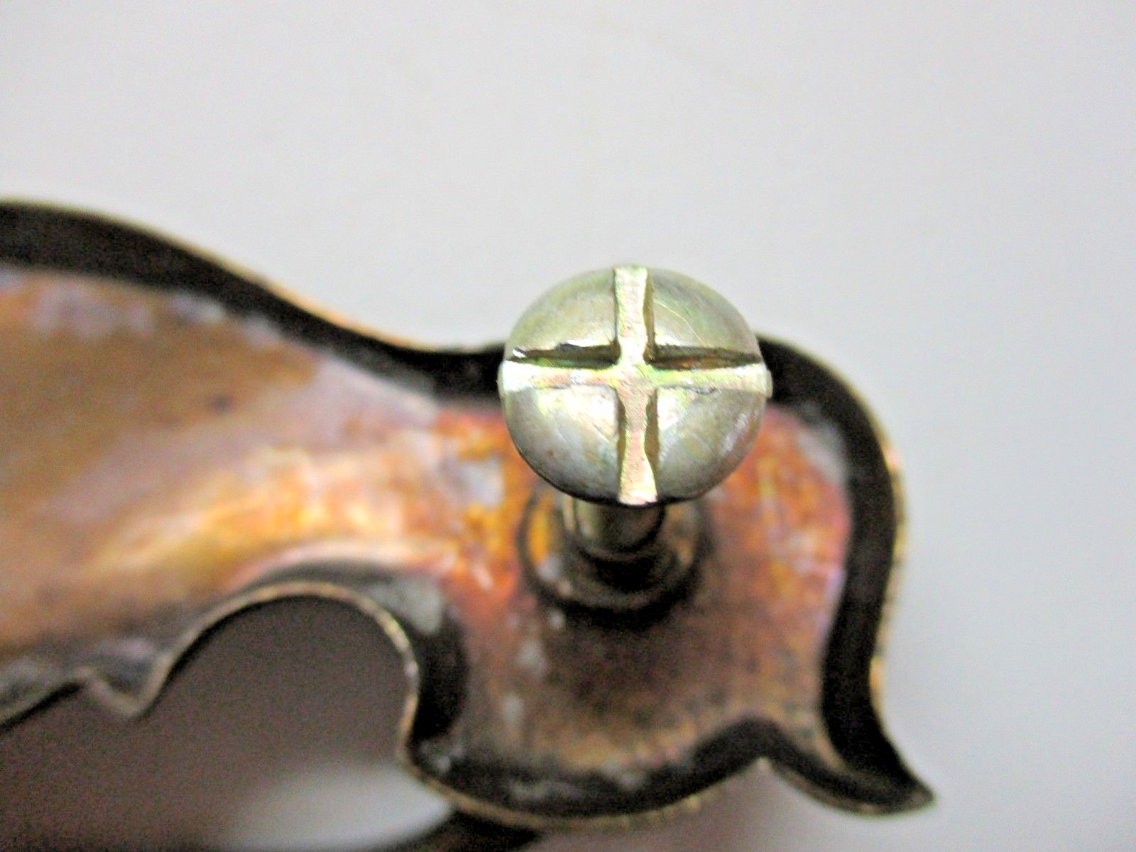 1950s Drawer Bat Drop Bail Pull Handle Dark Aged Brass 3″ Centers 1 VTG MCM Mid