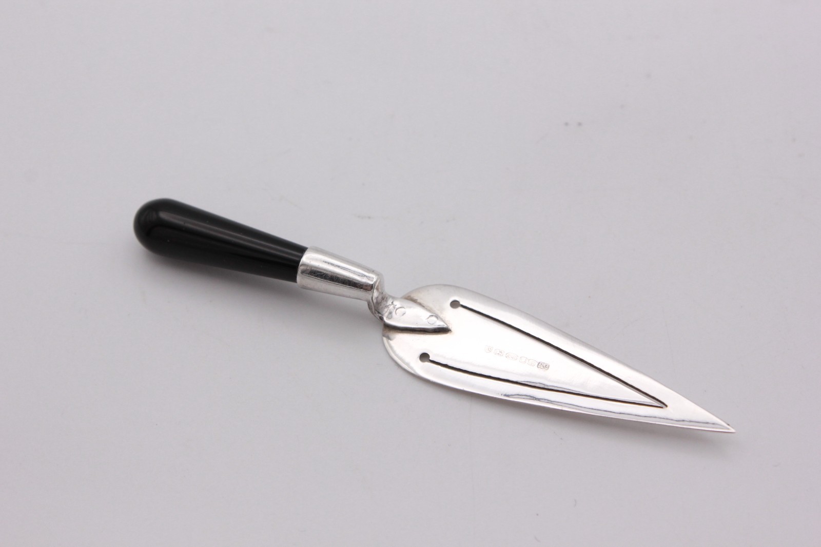 Sterling Silver Boxed Trowel Shape Bookmark, London 2003
