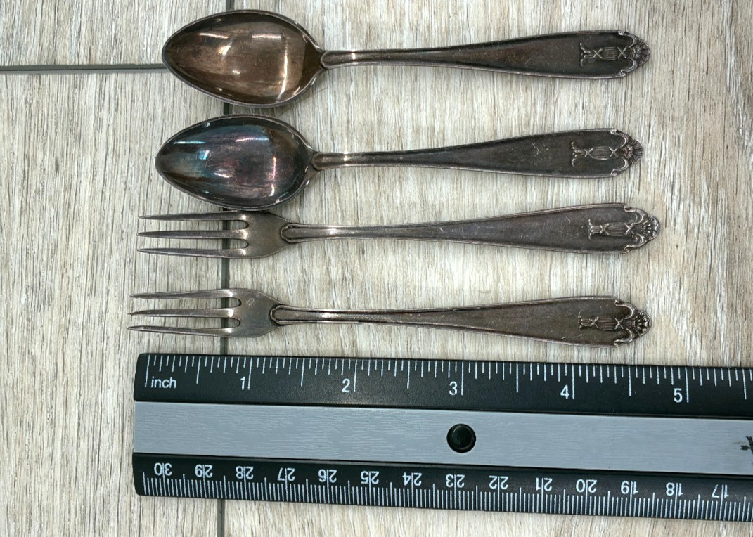 GAB Guldsmedsaktiebolaget Swedish Plated Demitasse Coffee Spoons Relish Forks