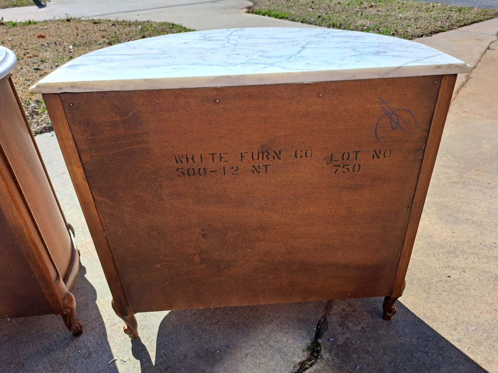 Walnut French Bedside Commodes 20th Century By White Furniture Company