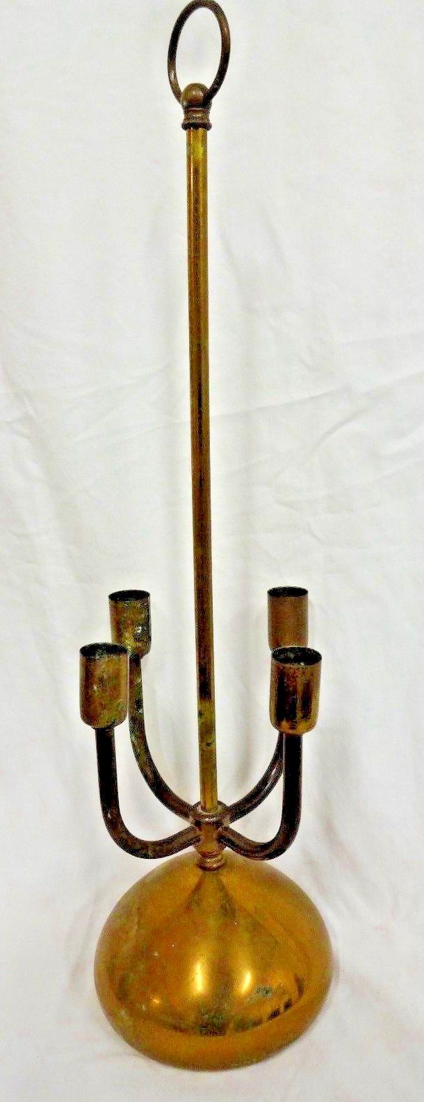 Vintage Midcentury Brass Candelabra Parzinger? Dorlyn? Atomic Retro Unique MCM