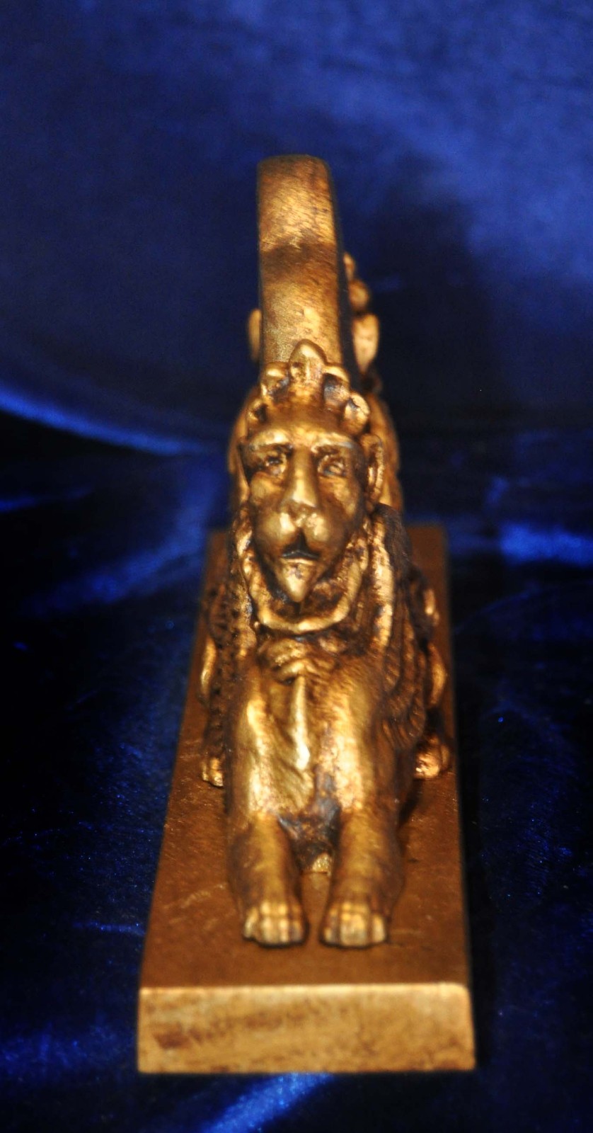 NEOCLASSICAL SPHINX WINGED LION BUST ORMOLU RELIEF GILT GREEK ROMAN GOTHIC