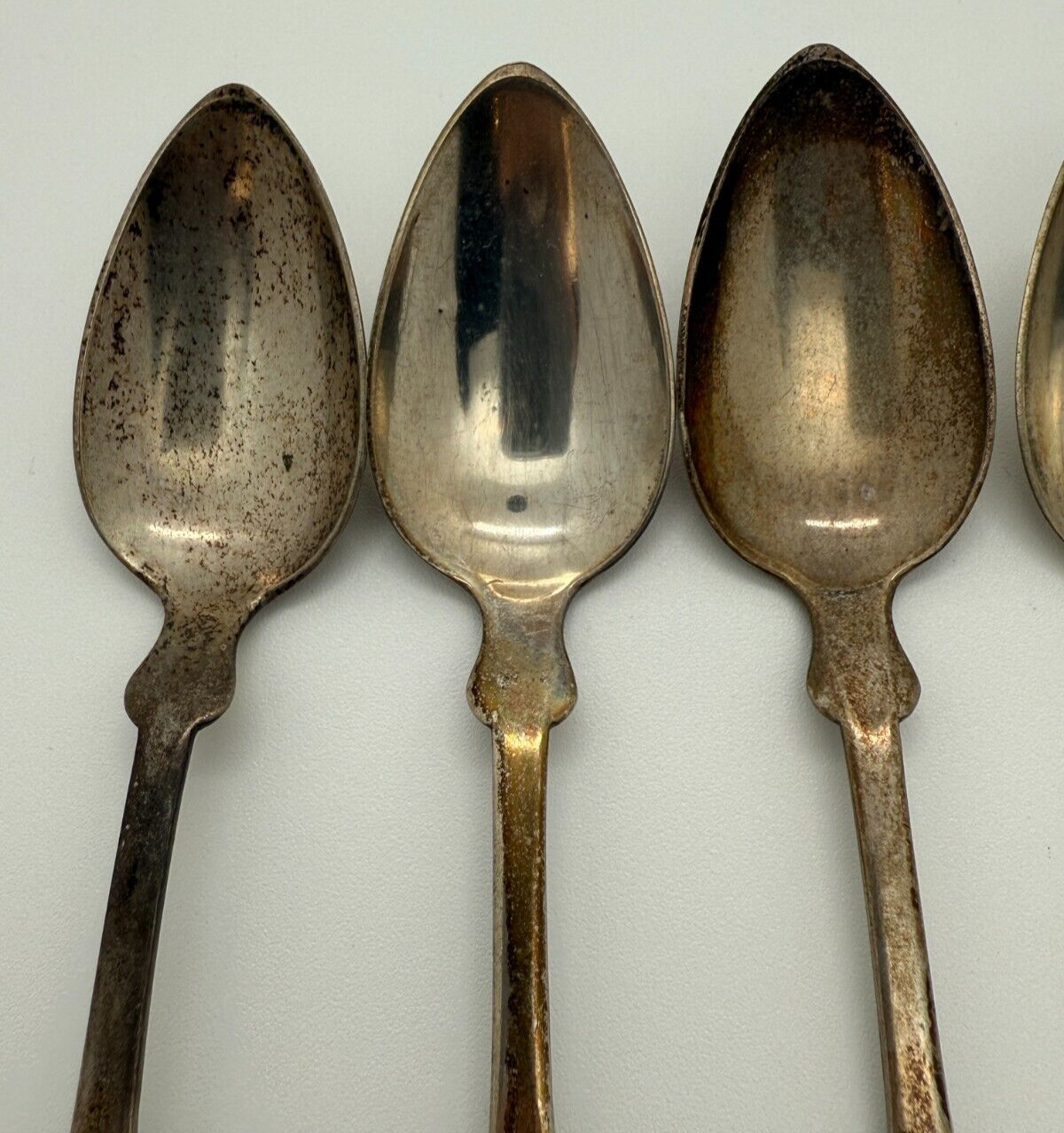 Antique Coin Silver Spoons Set 6 Crowell Hartford CT Eagle Mark 86g