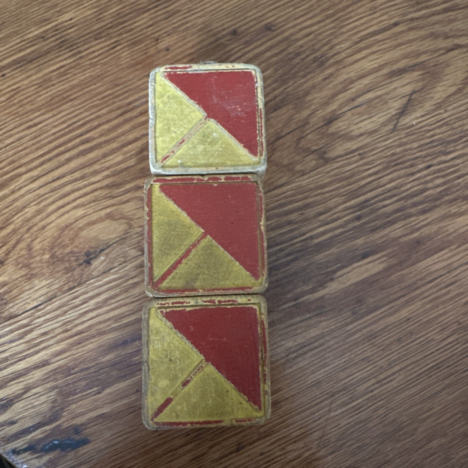 Lot Of 3 Vtg Antique Children Wooden Toy Blocks 1920s Clown Stack Folk Art RARE!