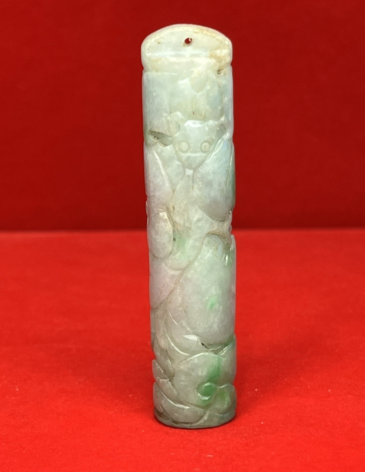 Antique Chinese Hand-Carved Jade Tube