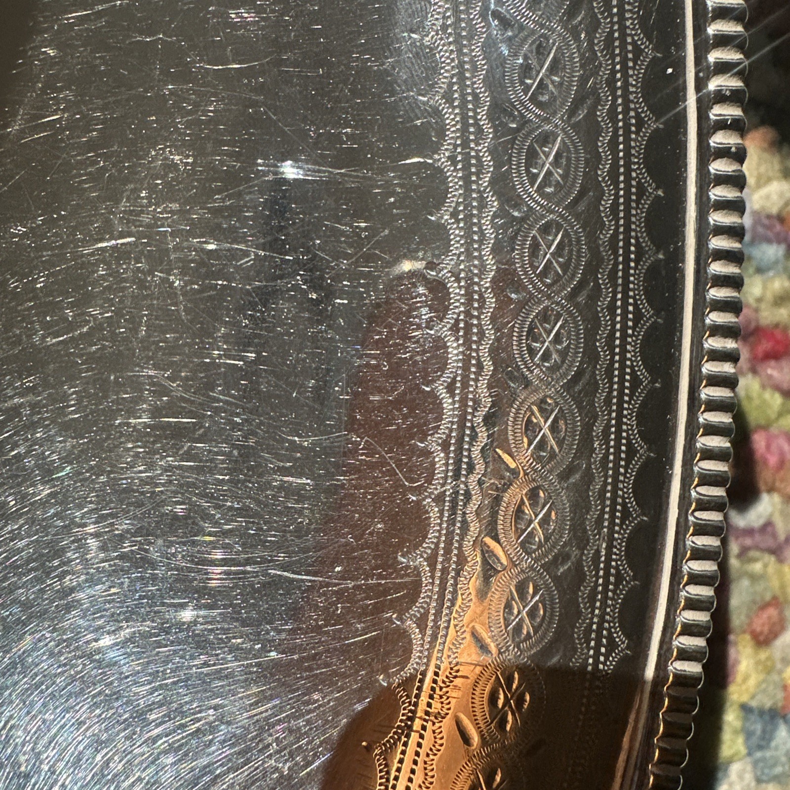 Antique C19th Sheffield Silver Plate Bowl Engraved Armorial Cameron/Kirkpatrick