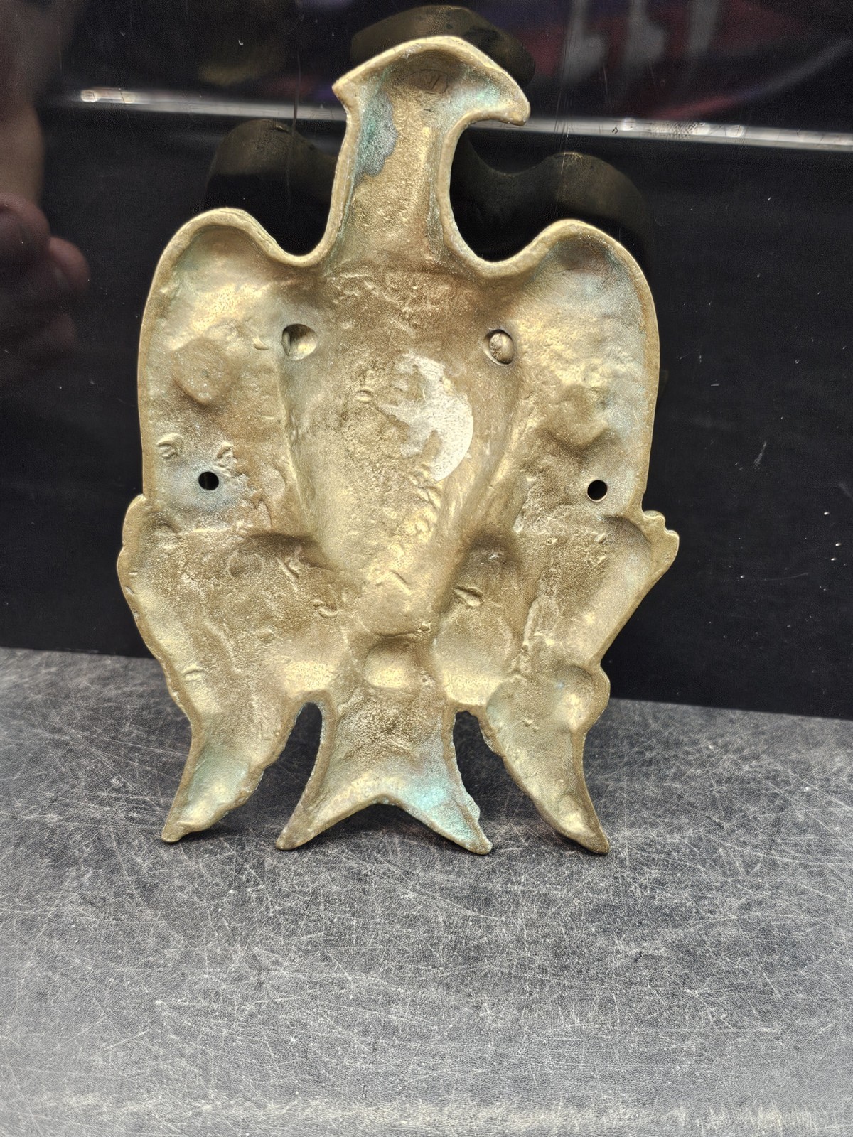 Vintage Solid Brass Door Knocker American Eagle & Shield JAPAN
