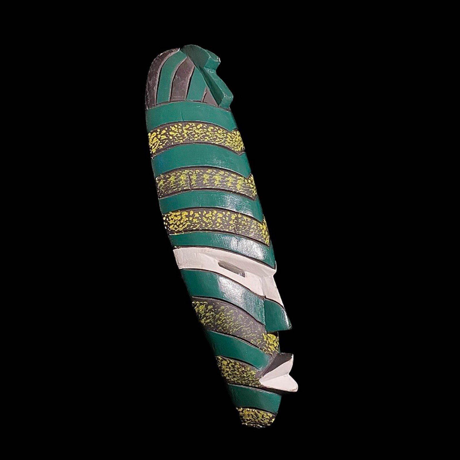African Songye mask long carved wood Kifwebe tribal Congo art vintage-7813