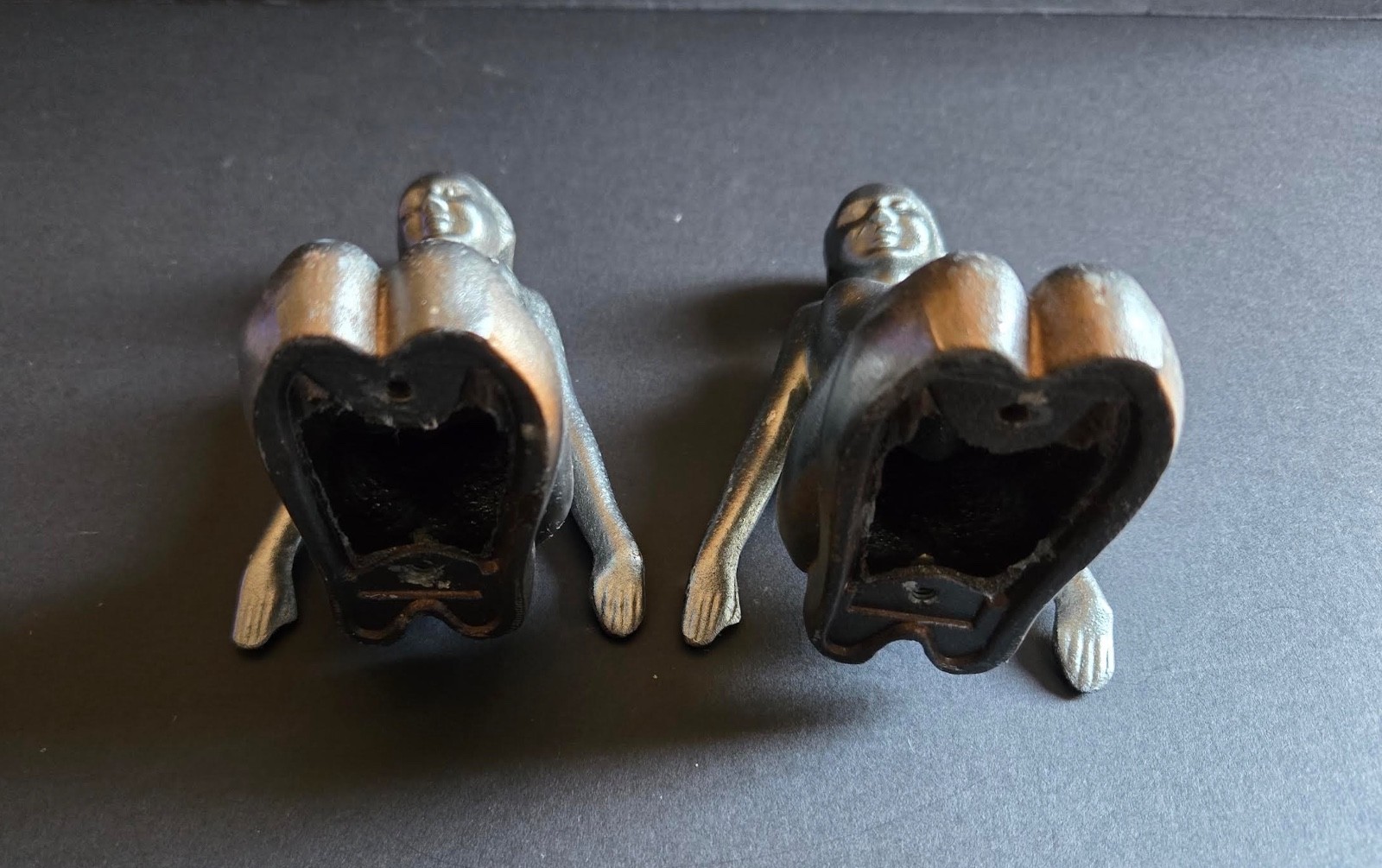 RARE ORIGINAL 1920 RISQUE DECO FRANKART? NUDE FLAPPER ZIEGFELD PEDESTAL BOOKENDS