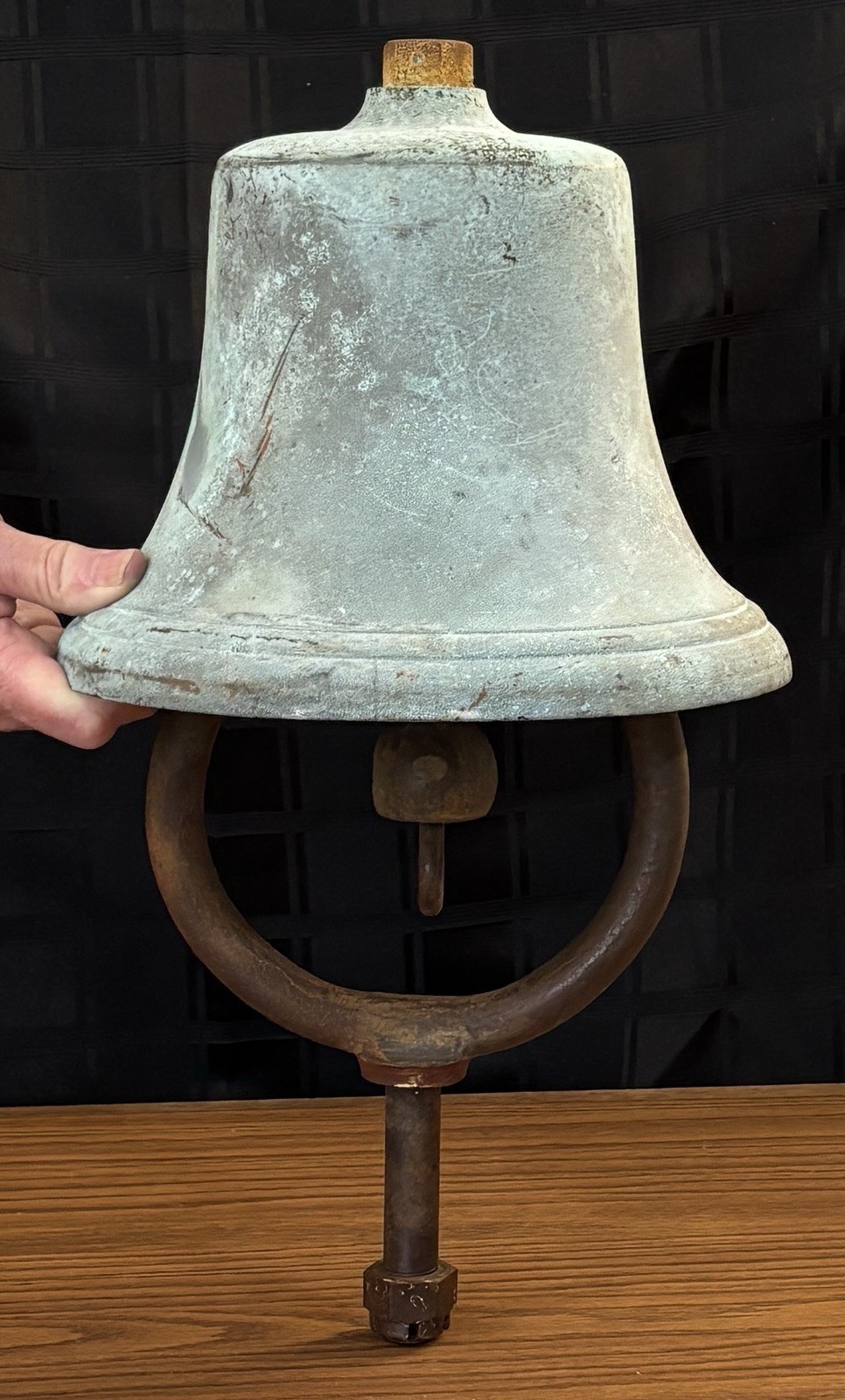 Nautical Brass 8” Bell w/ Mounting Bracket Ship Boat Antique Old Navy 21+ Pounds