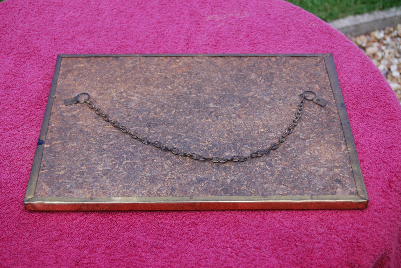 Impressed brass wall plaque picture windmill & sail boat by Peerage 16 inches