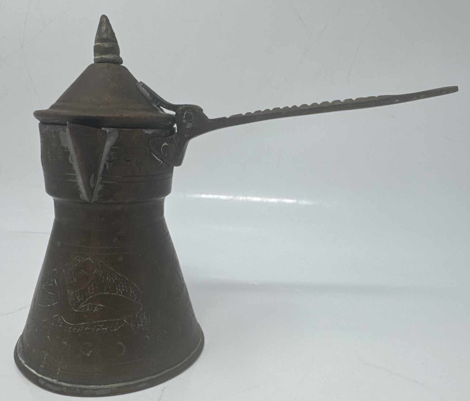 Vintage Pewter Coffee Pot Ornate- Unique Designs Made In Lebanon Artoussi Bros