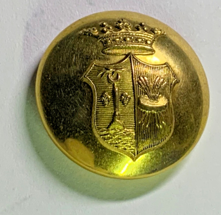1st MARQUESS DE MOLINS of SPAIN COAT OF ARMS 26mm LIVERY COAT BUTTON 1857-72 NOS