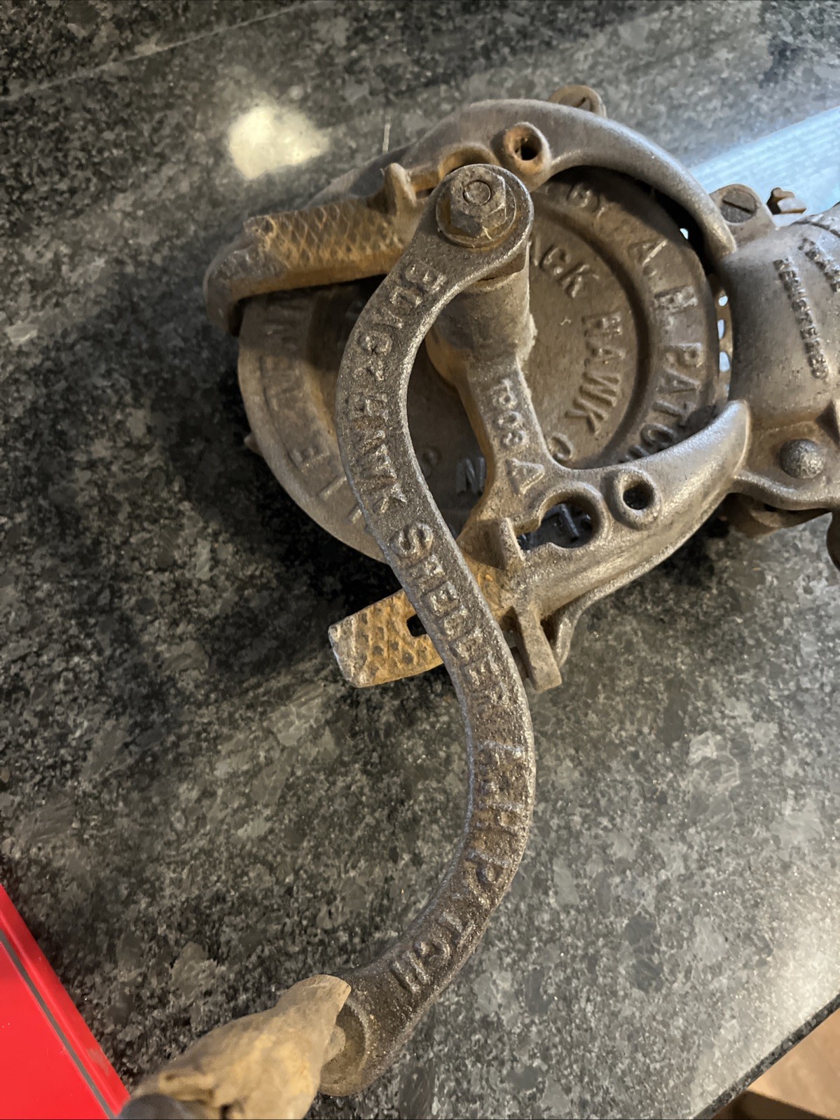 A.H Patch Black Hawk 1903A Corn Sheller Cast Iron Clarksville TN Made In USA