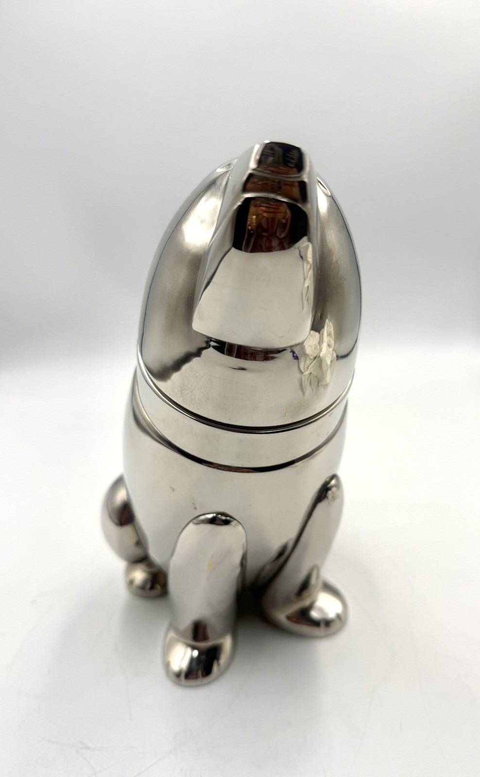 1950s Restoration Hardware Art Deco Silverplate Polar Bear Cocktail Shaker Mixer
