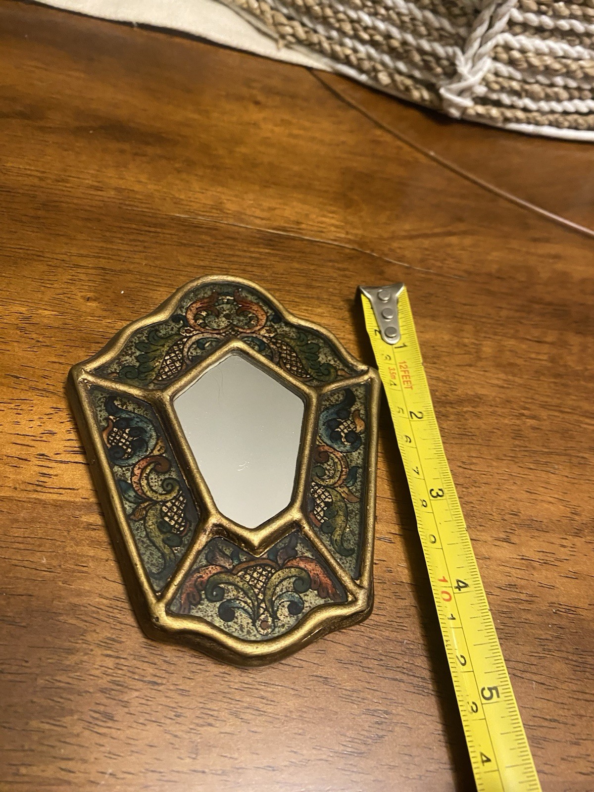 Small Handmade Peruvian mirror, Spanish colonial baroque