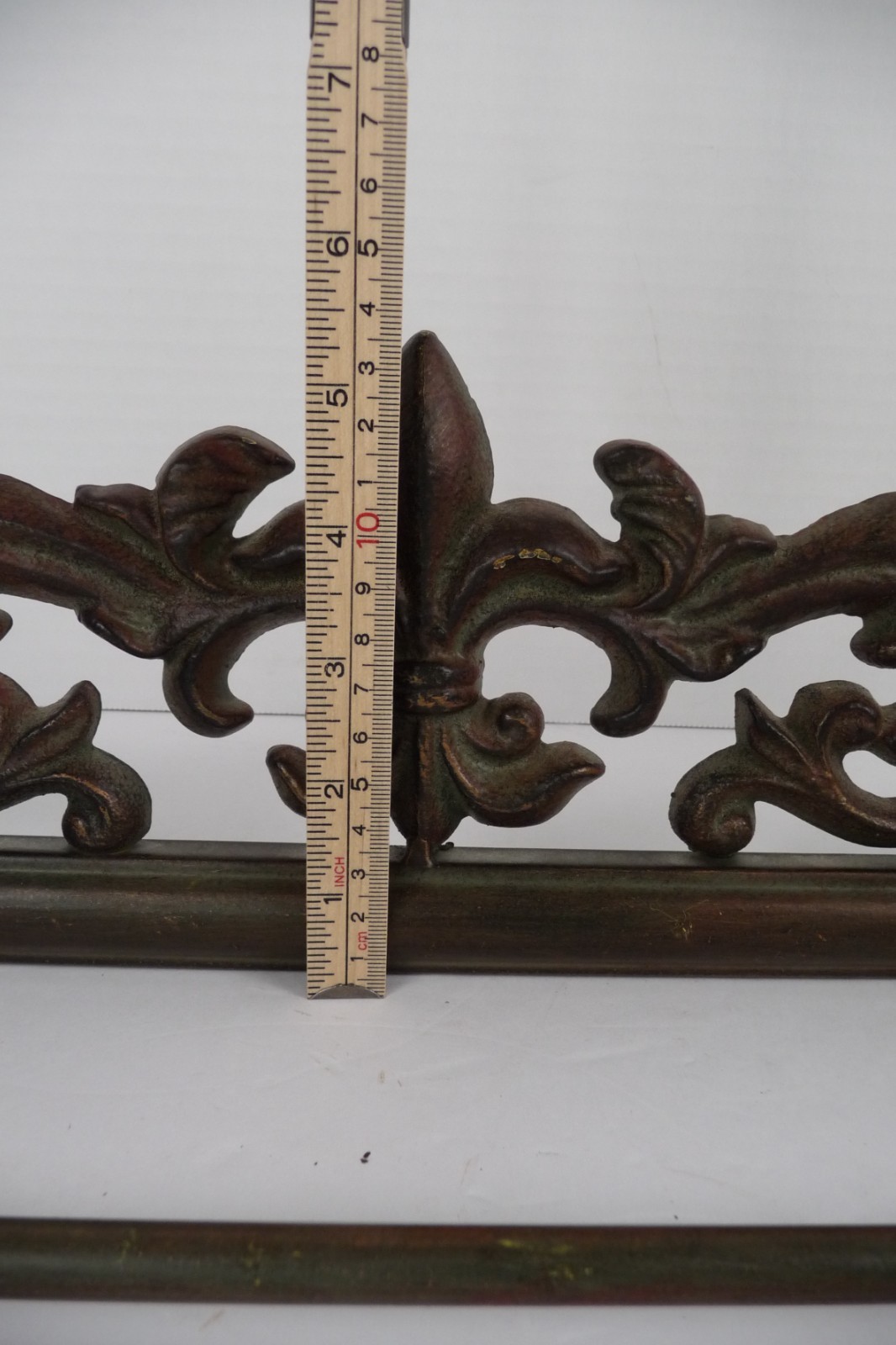 Cast Iron Fleur De Lis Towel Bar Wall Rack Rustic French Country Deco