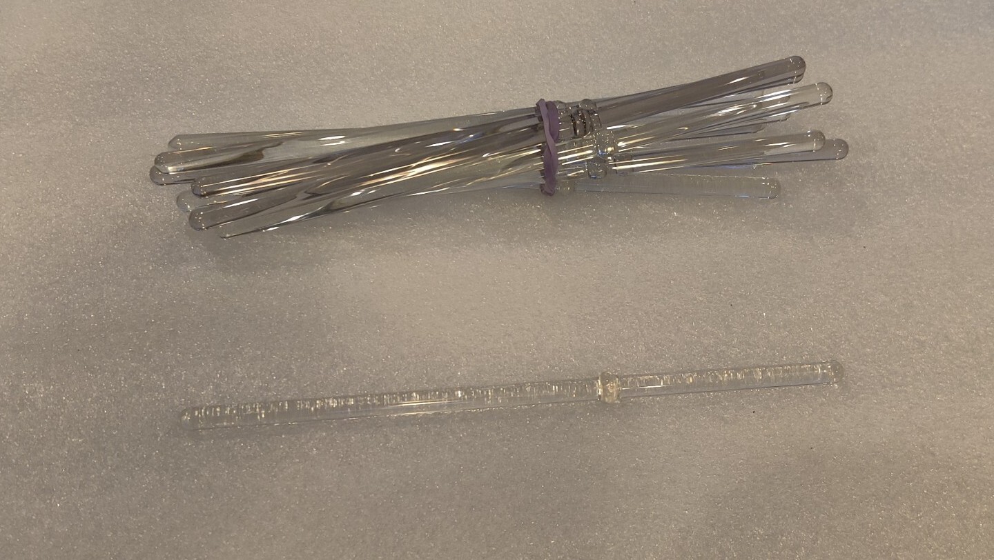 12 Glass Rod Gaetano Sciolari Chandelier Brass Lightolier Mid Century 8 Inch