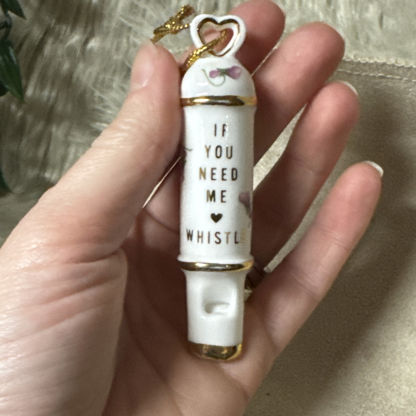 Vintage Porcelain Whistle Enesco If You Need Me Unique Get Well Lover Gift