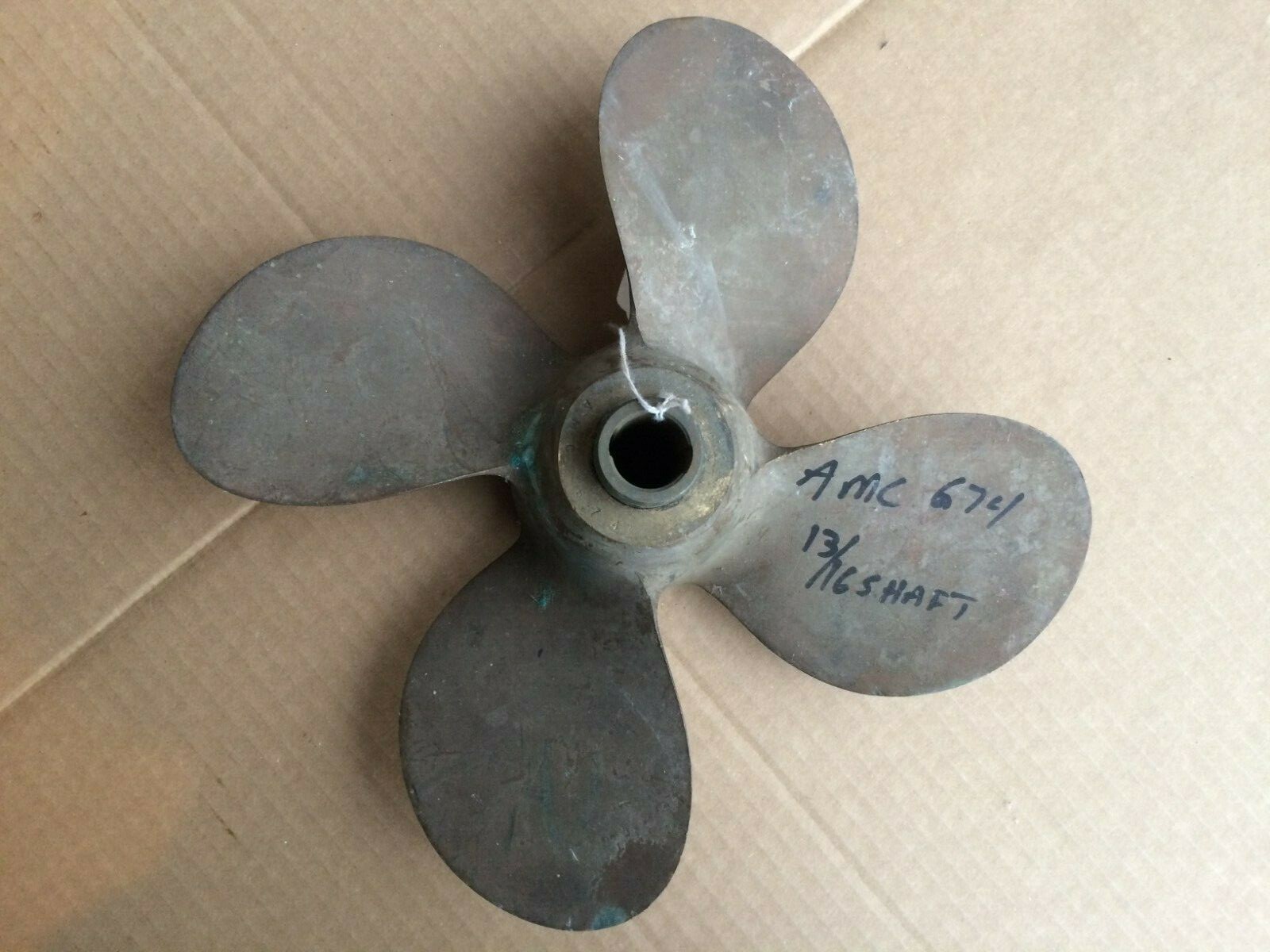 Bronze Boat Propeller 4 Blade 11 1/2 x 10 13/16 shaft Sail inboard outboard moto