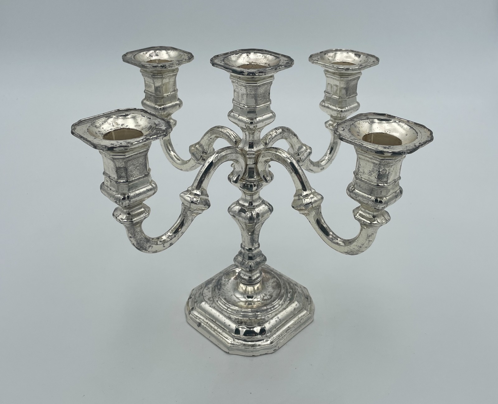 BMF Vintage Silver Plated 4 Arm 5 Candle Candelabra Made In W. Germany