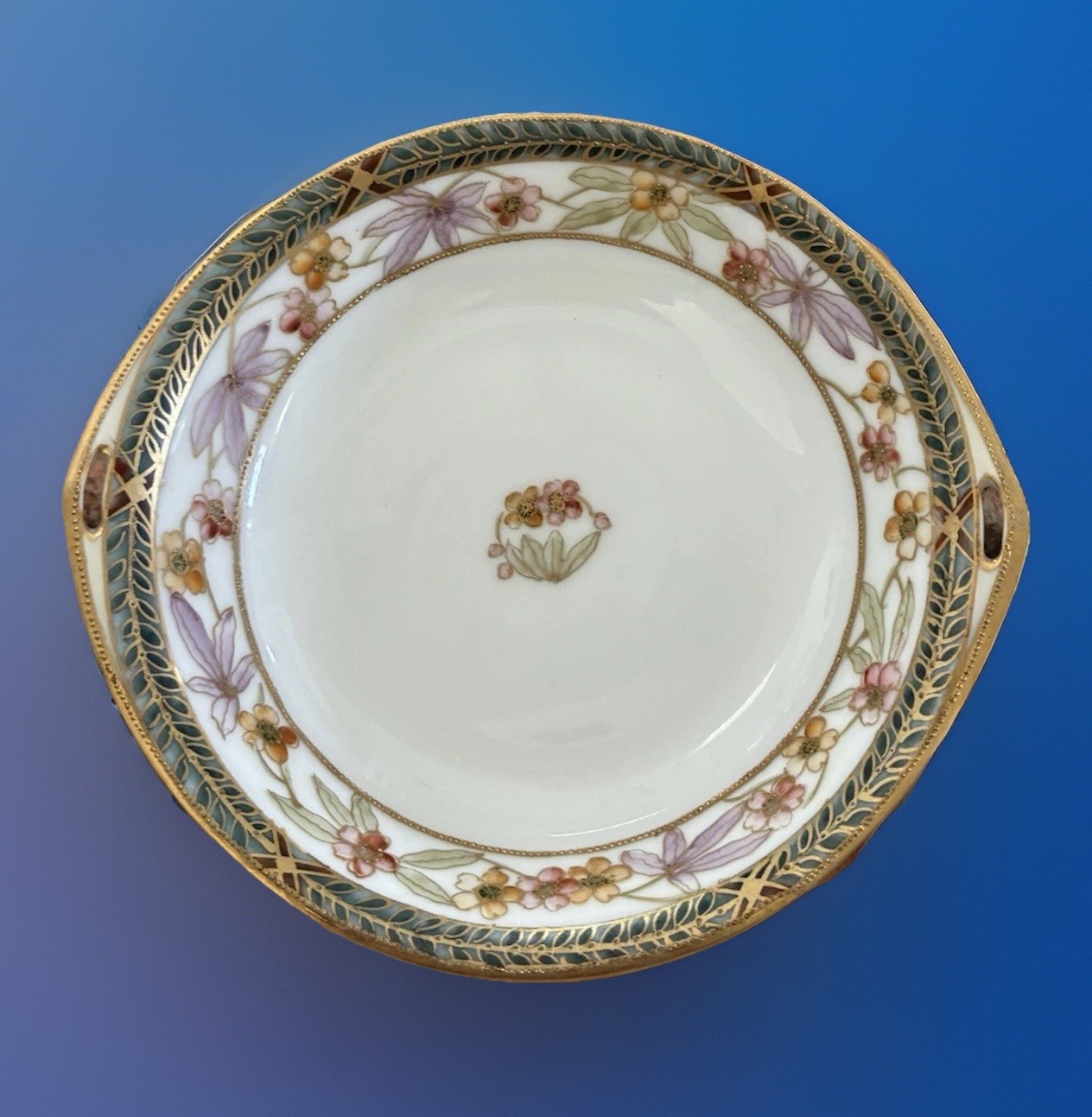 2 Antique Nippon 6” Dia Finger/Trinket Bowls 1911-1920 Morimura Bro Hand painted