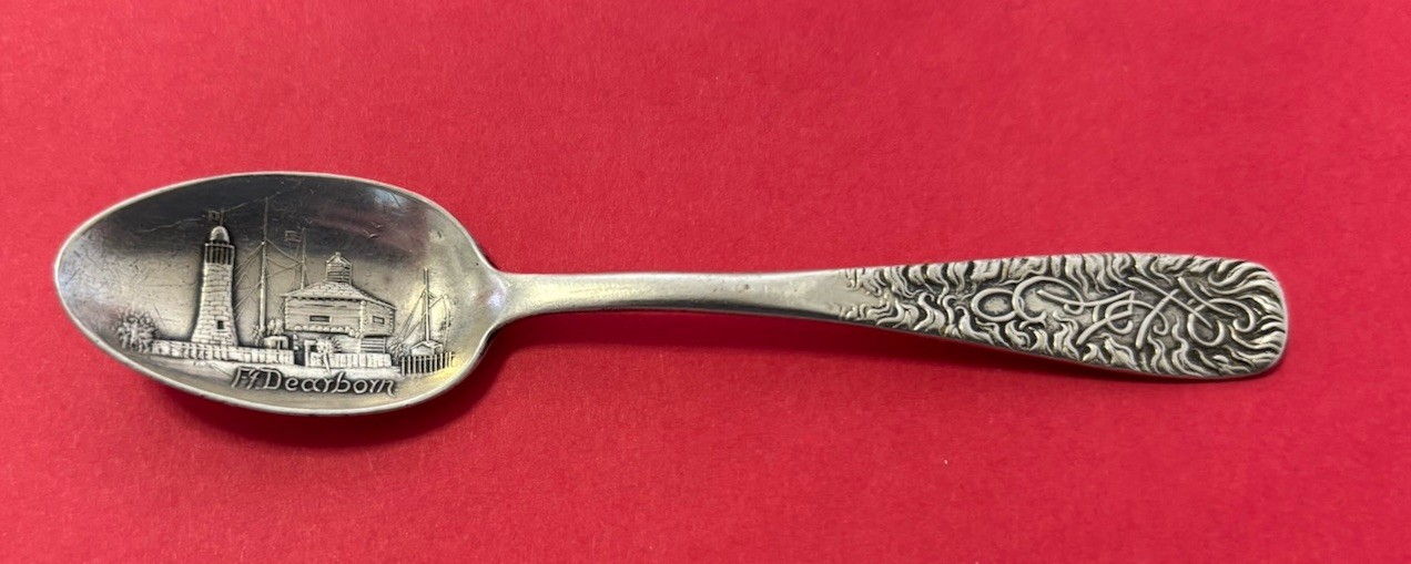 Fort Dearborn Chicago Sterling Silver 11.5g 4.25” Souvenir Spoon