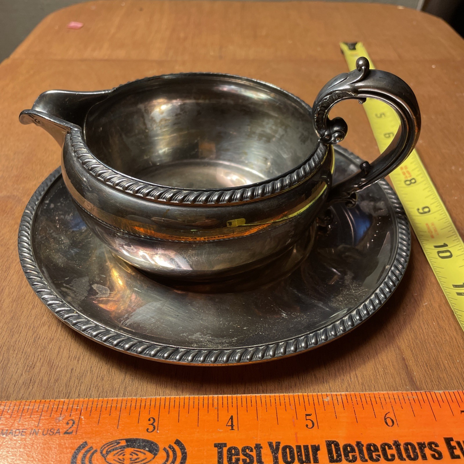 1950 Reed & Barton Buckingham Silverplate Gravy Sauce Boat & Underplate #4090