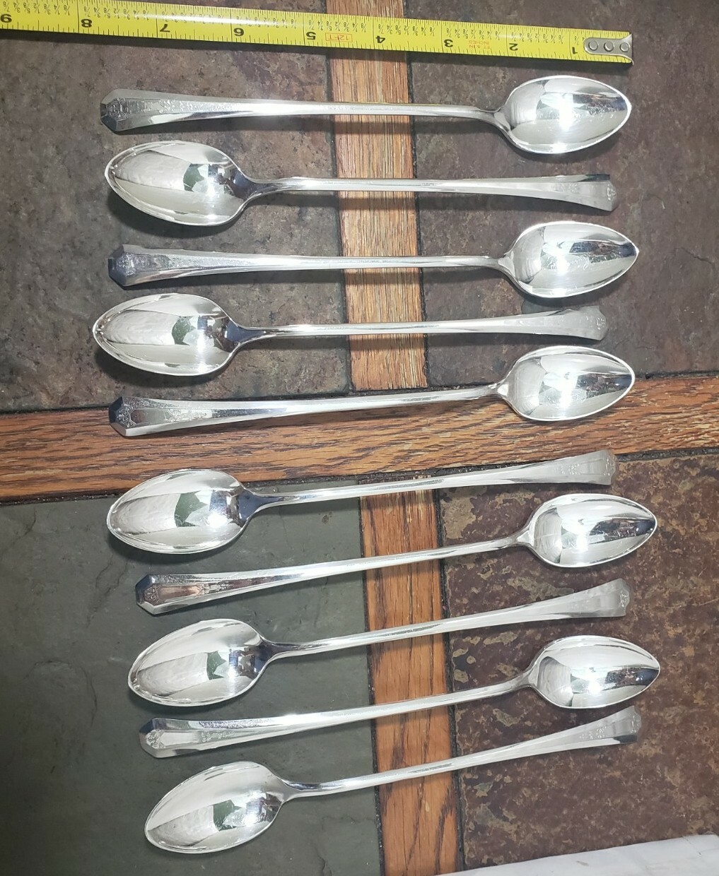 LOT OF 10 c1920 LA FRANCE 🇫🇷 SILVERPLATED ICED TEA 🧉 / COLD BEVERAGE SPOONS