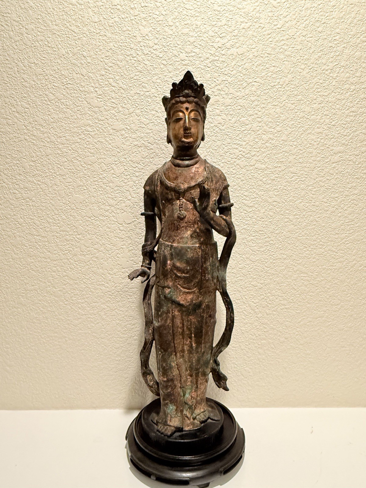 Large Gilt Bronze Bodhisattva Statue 21” 16lb Estate Provenance