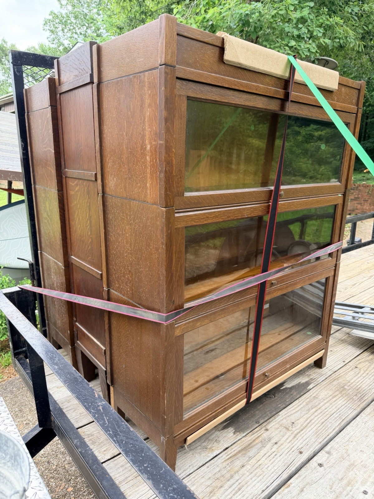 3 Barrister Cabinets Globe Wernicke Antique Oak