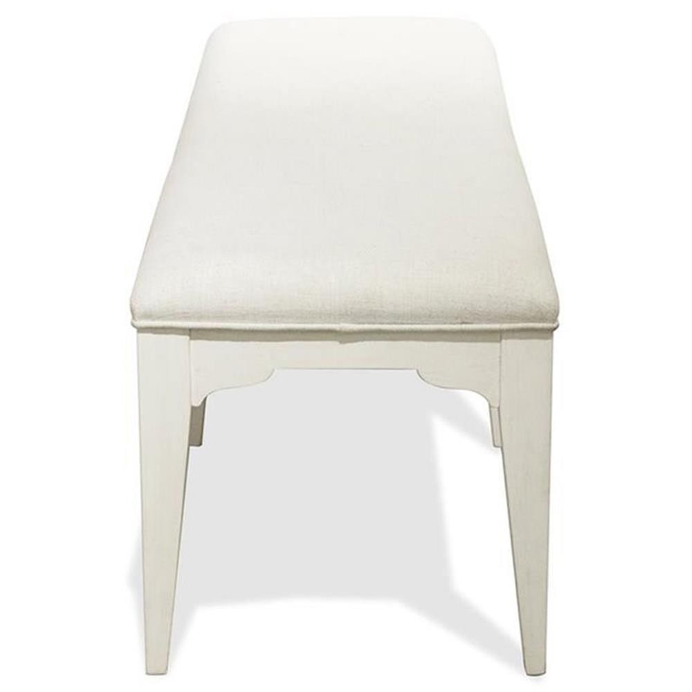 Bowery Hill Hardwood Solid Paperwhite Upholstered Dining Bench Rectangular 64…