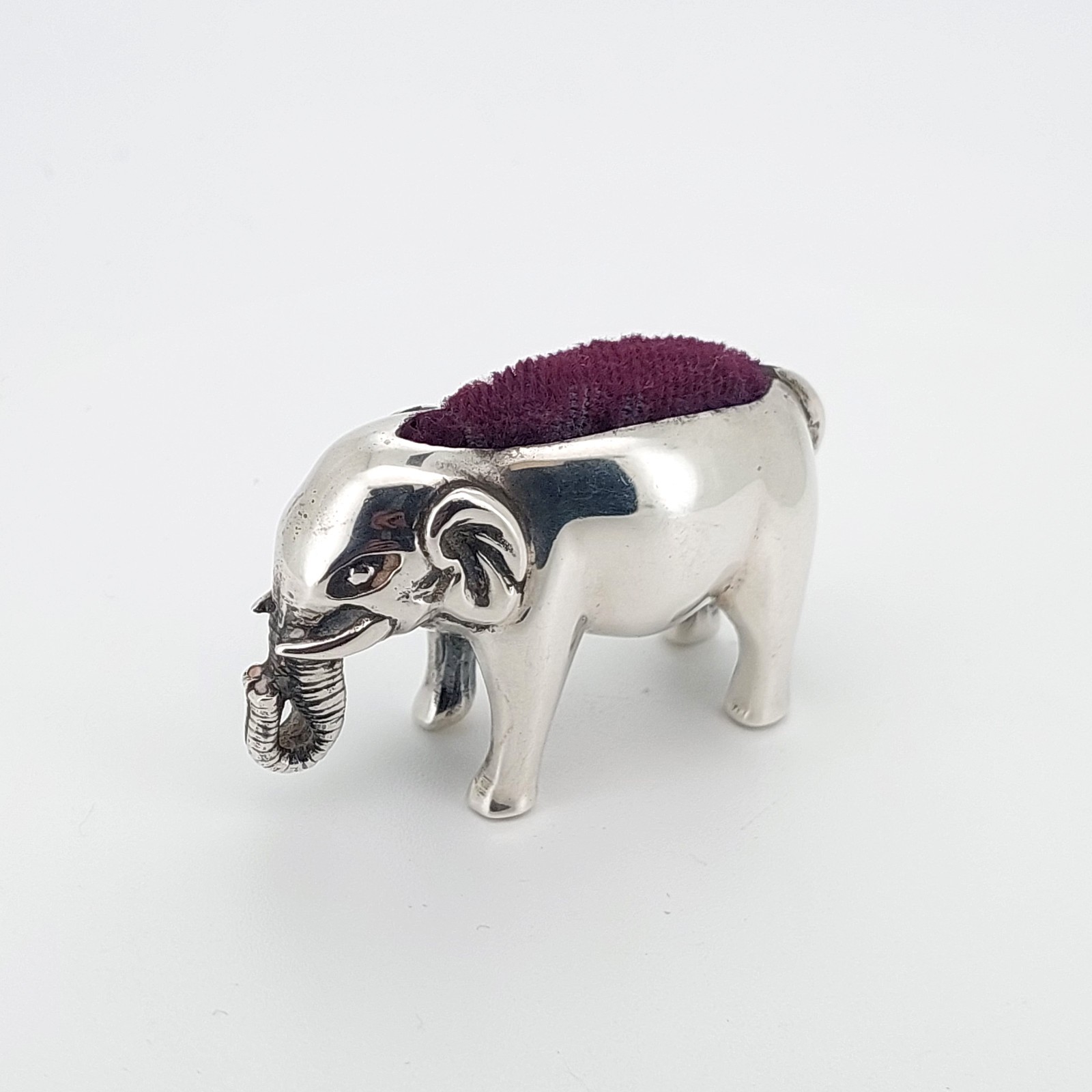 Sterling Silver Elephant Pin Cushion Vintage Hallmarked 925 Solid Figurine 2000