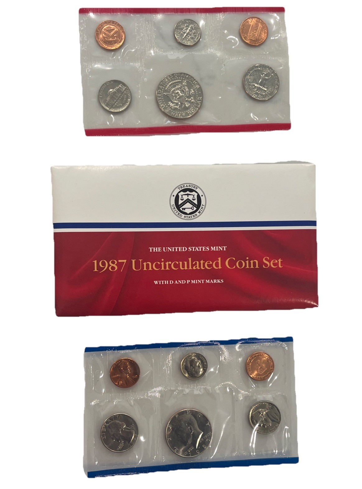 1987 P-D Mint Uncirculated Coin Set – Original Packaging – 6 Coins