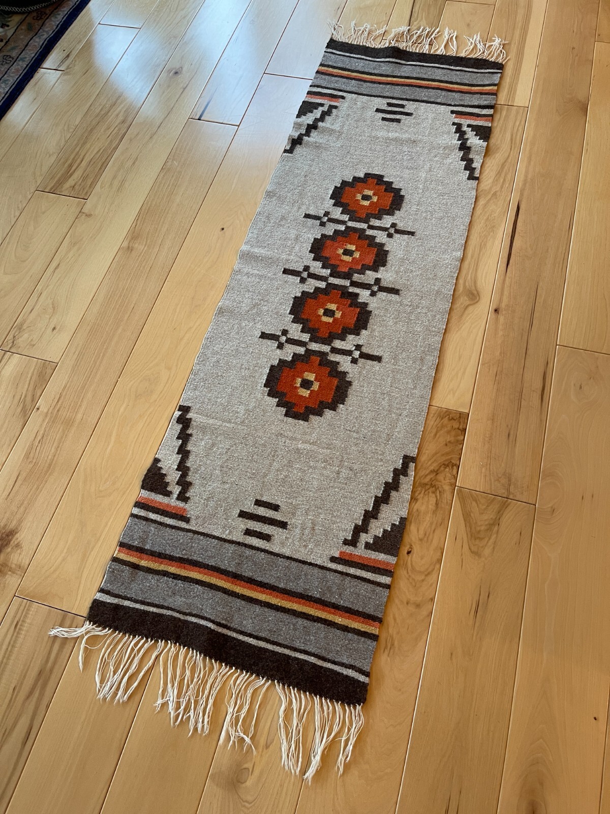 LONG Museum quality Scandinavian veg dyes NORWEGIAN Handwoven Table runner