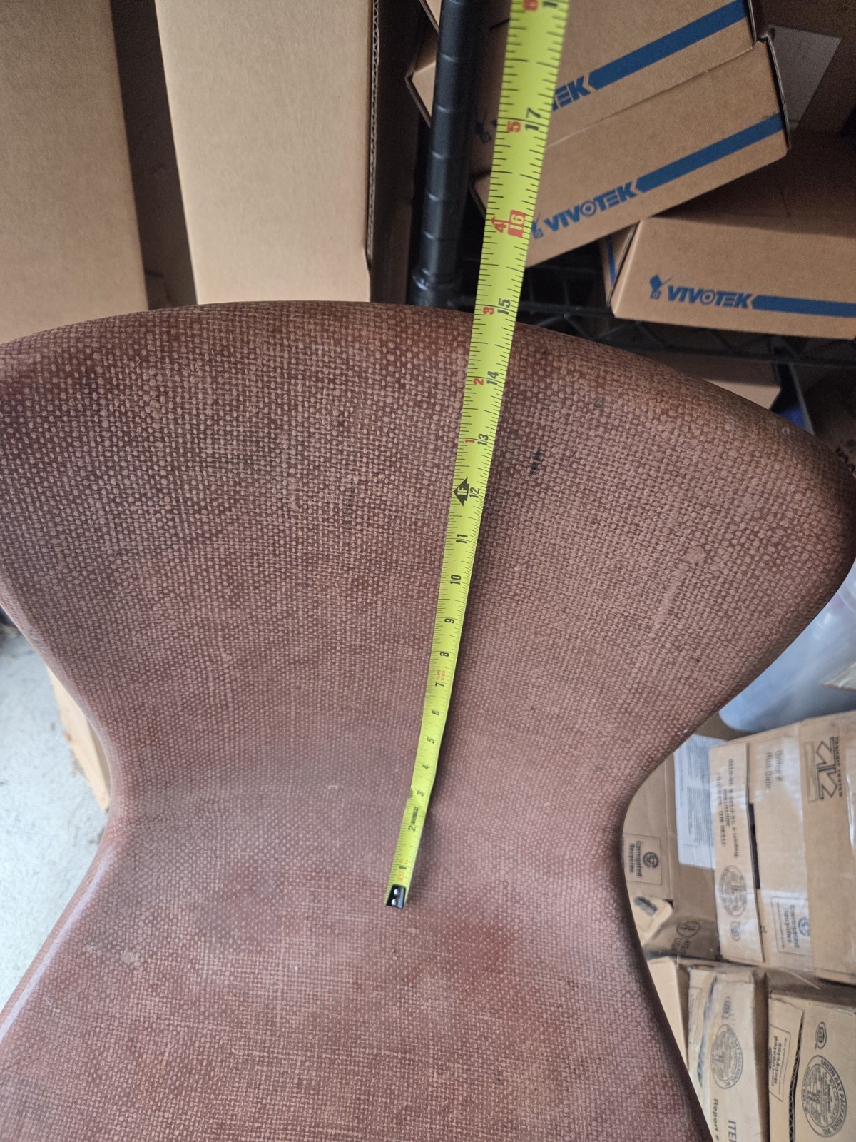 Vintage Cosco Draftsman Fiberglass Shell Chair Brown Mid Century 1970s SEE