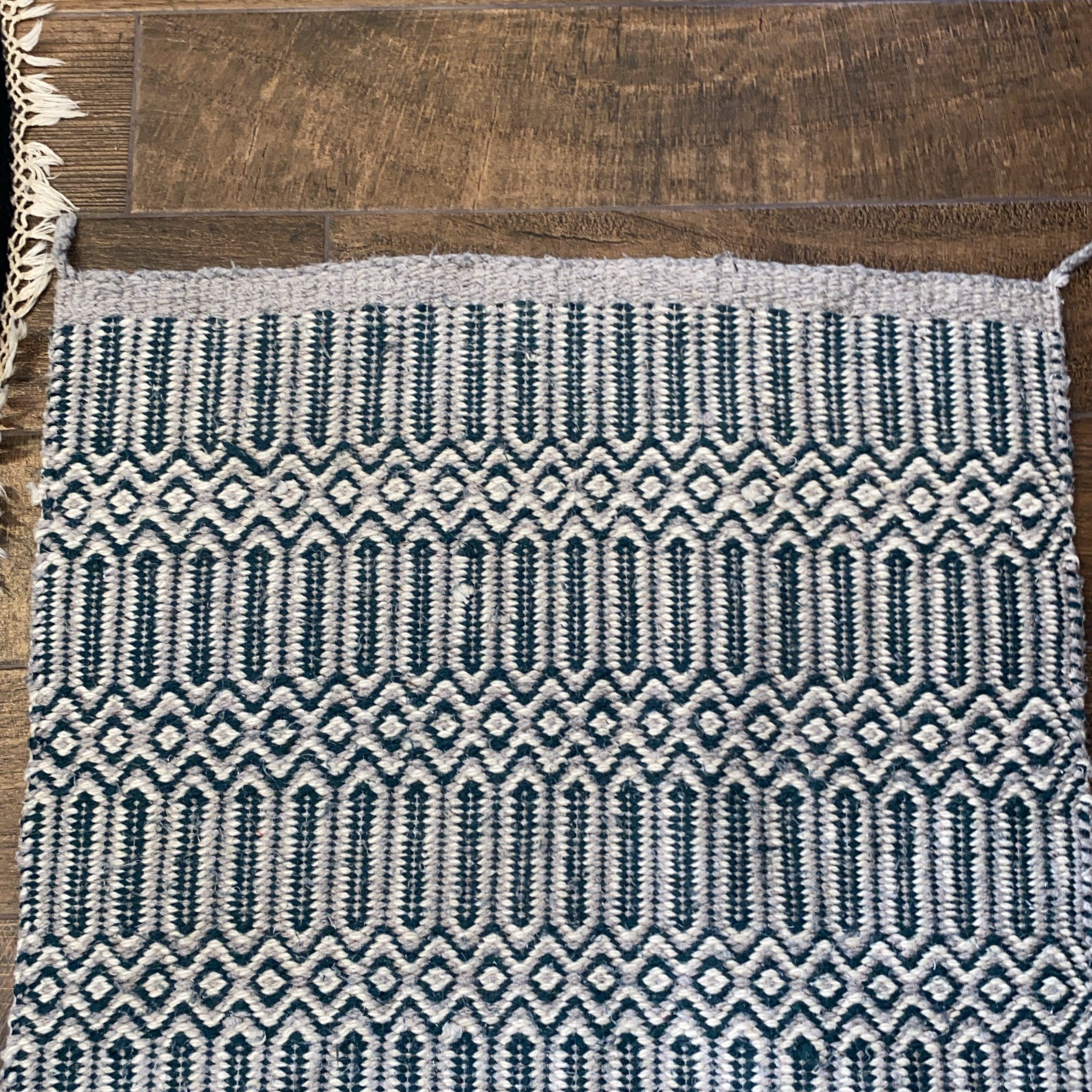 Vintage Soft Wool Handmade Braided Rectangle Rug 64”x30”