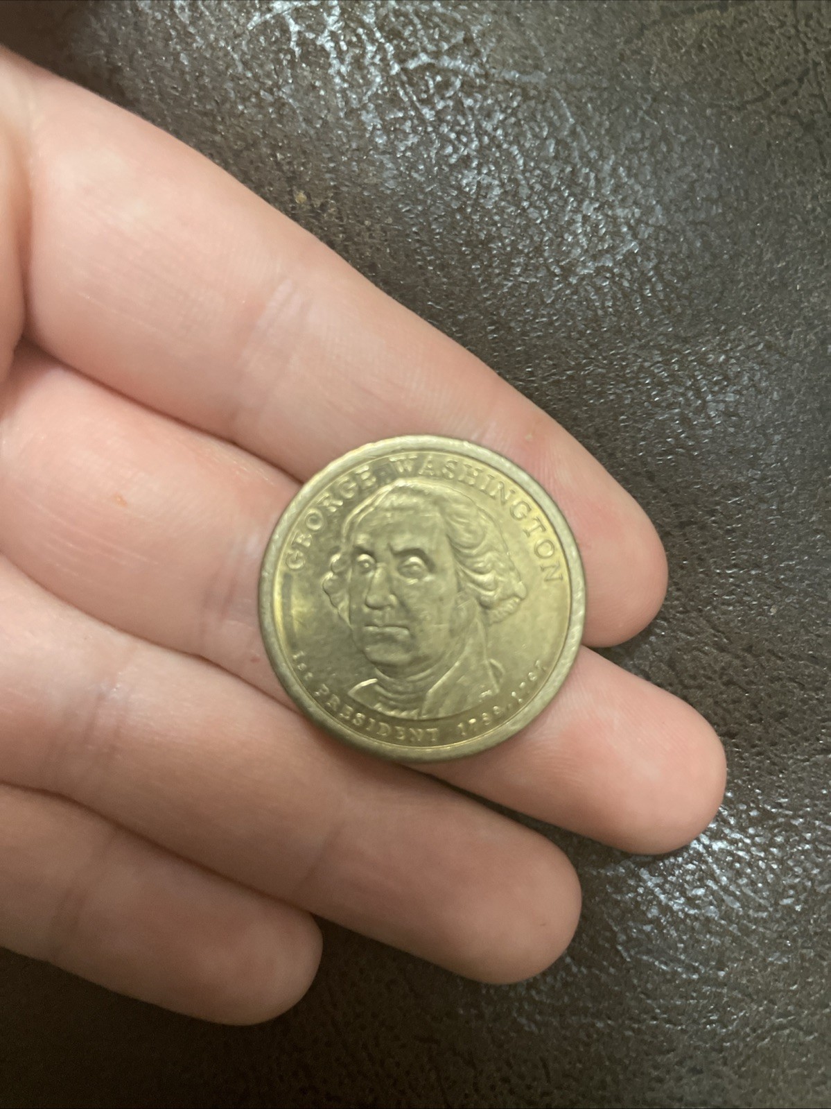 George Washington Gold Rare Dollar Coin Great Detail