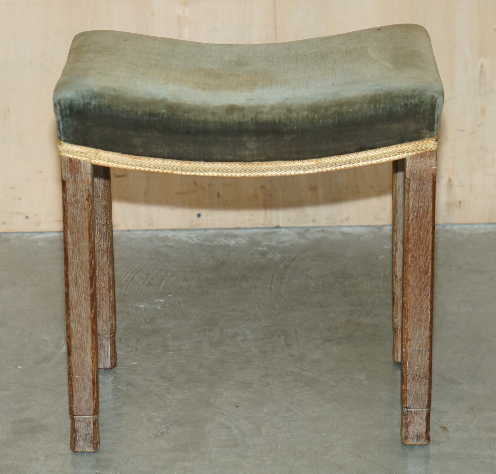 Original King George VI Coronation Stool 1937 Limed Oak By Waring & Gillow