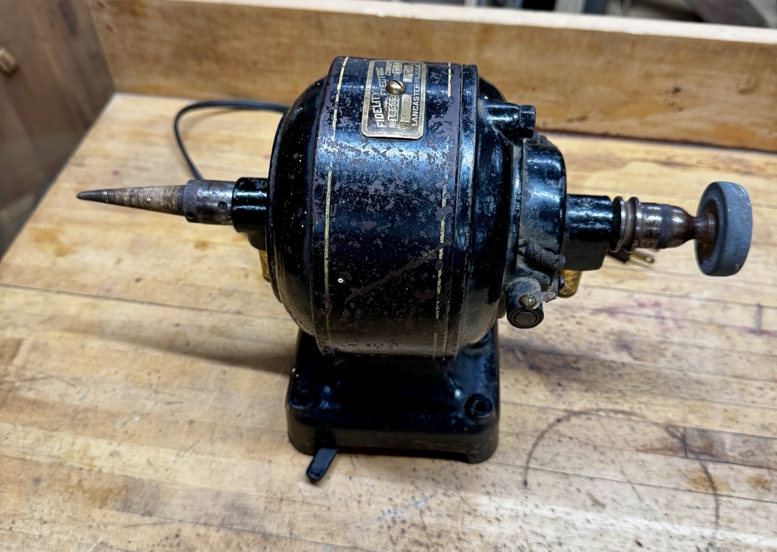 Antique FIDELITY Electric Co. Lancaster Pa Motor Multi Speed Works. Grinder Fan