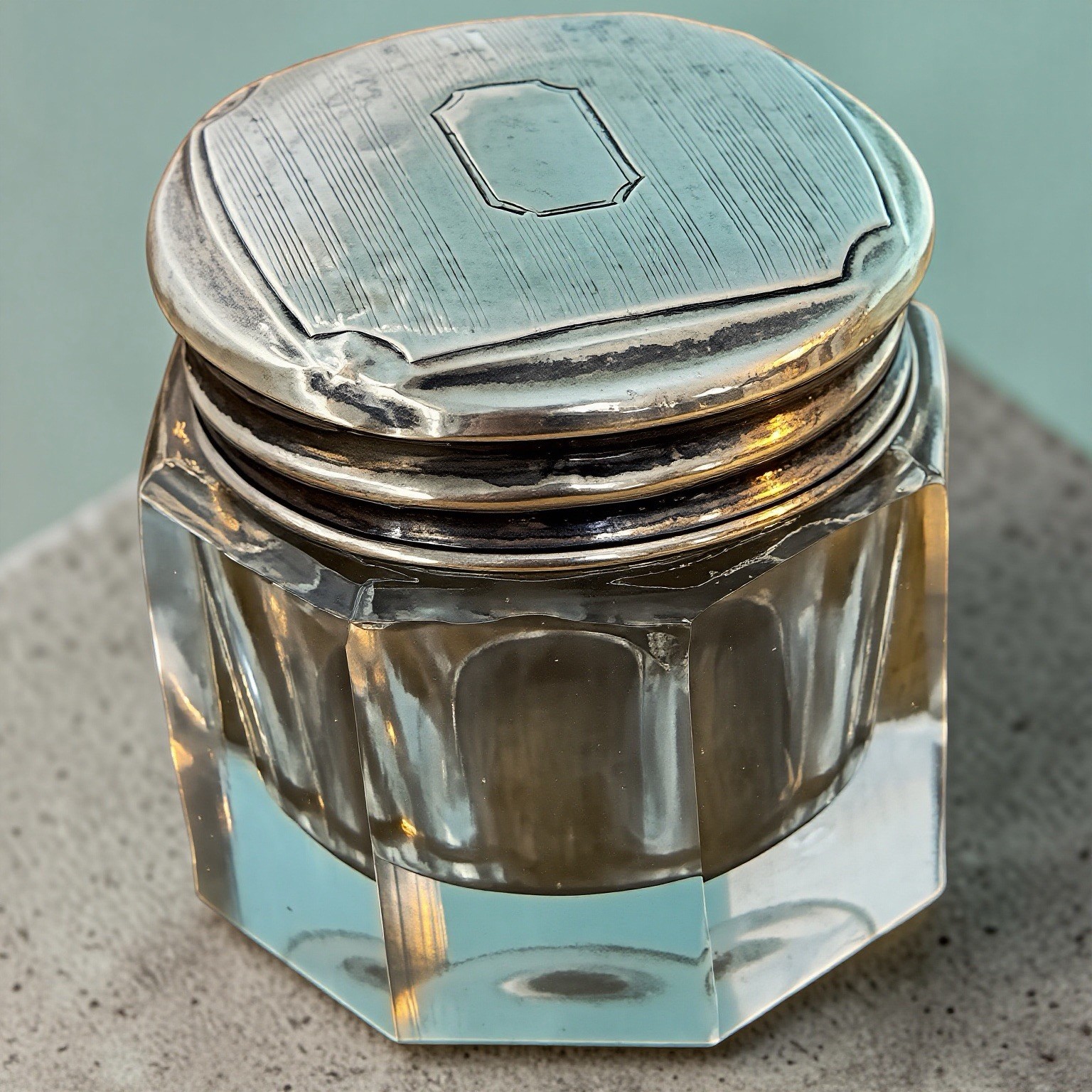 Art Deco Sterling Silver Vanity Jar
